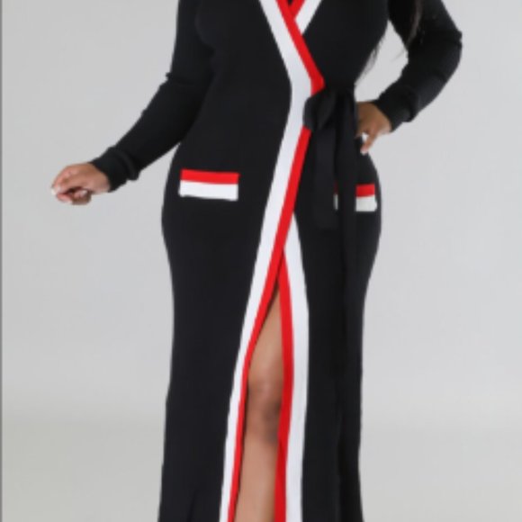 Wrapped Ribbed Long Cardigan Dress Brand New - Picture 5 of 9